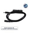 GloboStar® 70682 Καλώδιο Διακόπτης ON-OFF DC 12-24V 180cm από Jack Male 2.1x5.5mm σε Female 2.1x5.5mm Μαύρο L185 x W1.9 x H1.5cm
